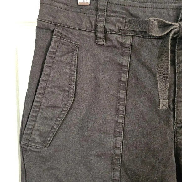 Vince Women's 6 Black‎ Twill Cropped Pants Utility Drawstring Pockets Ankle - Picture 4 of 10